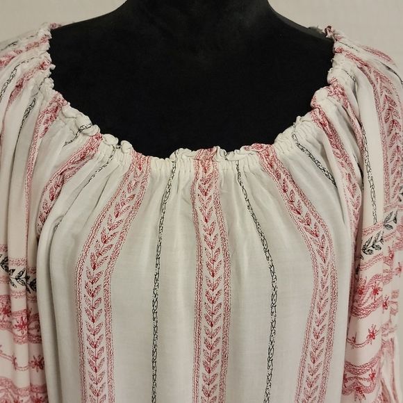 Elan Blouse/Top Bell Sleeves Off Shoulder Boho One Size - Picture 2 of 12